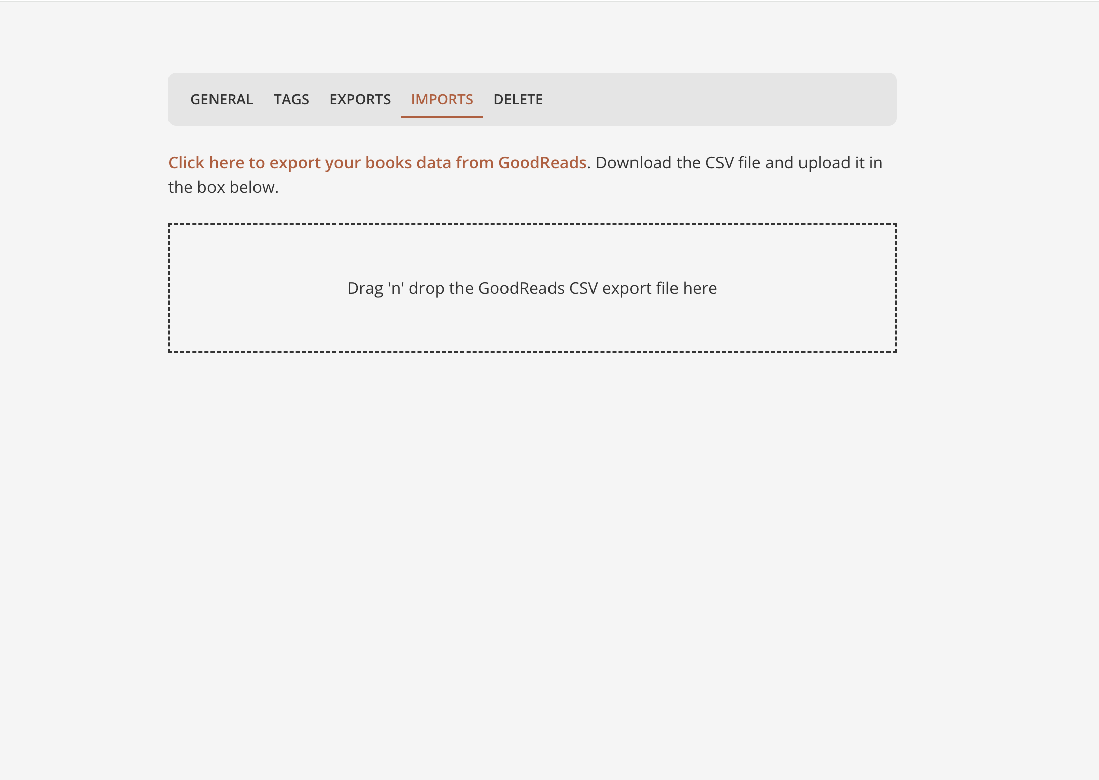 Candl Import interface
